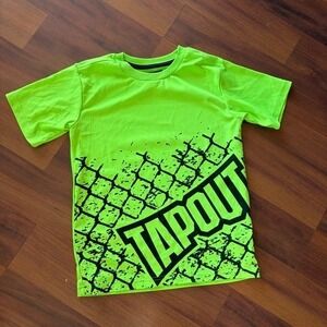 Tapout WWE Boys Neon Green Graphic Shirt Short Sleeve Activewear Size 8 TK44381